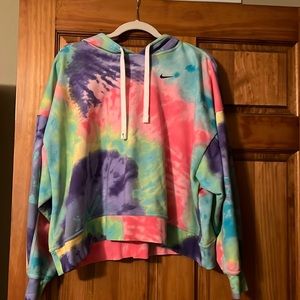 Tie Dye Nike Crop Sweatshirt